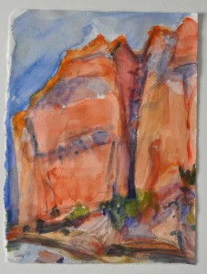 Split Mountain watercolor