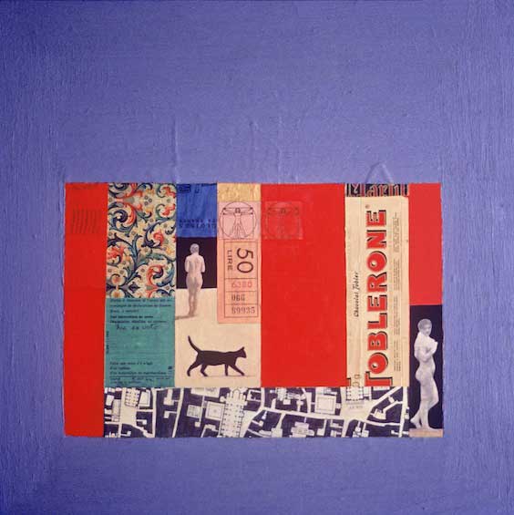 Roman Cityscape, 1978, 15x15", mixed media