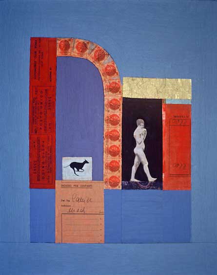 Woman Among Ruins, 1979, 14.5x11.5", mixed media