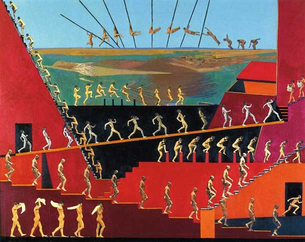 Coming and Going, 2000, 32x40", mixed media