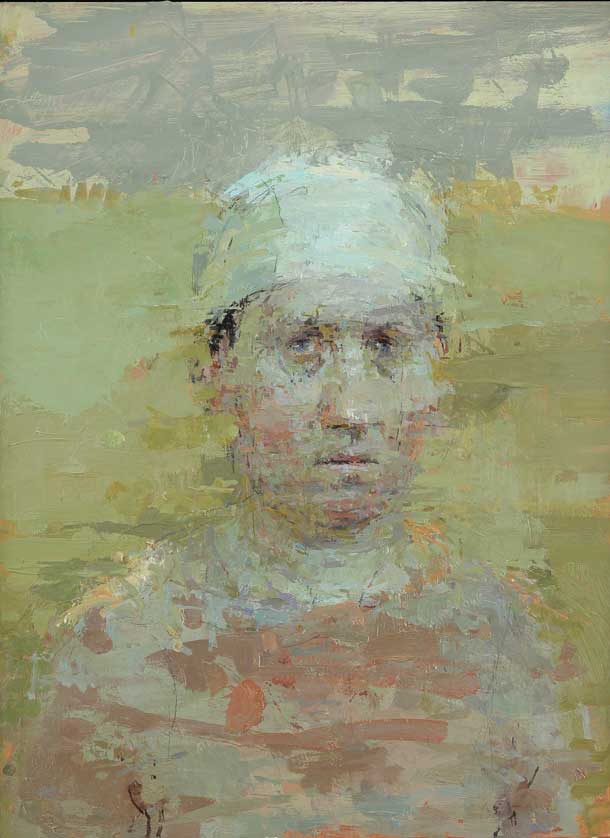 Portrait in Last Light, 2012 Oil on copper 12 x 9 inches image courtesy of Dolby Chadwick and the artist