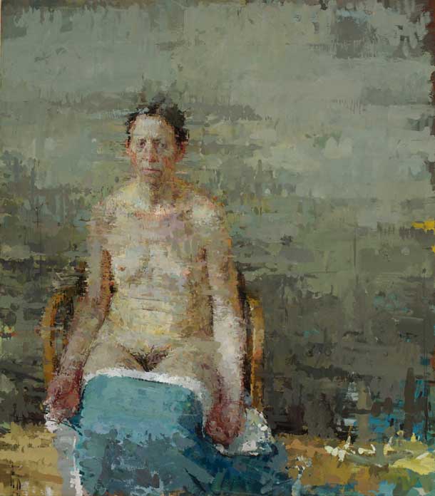 Rachel with Blue, 48 x 42 inches 2012 oil on canvas image courtesy of Dolby Chadwick and the artist 