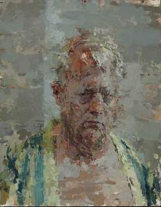 Peter with Stripes, 2013  Oil on masonite 14 x 11 inches