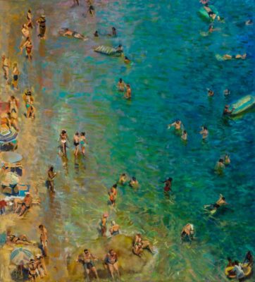 Beach, 60 X 54 inches, oil on linen