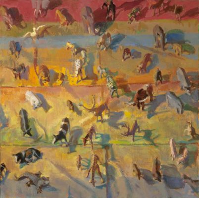 Towards the Watering Hole, 36 x 36 inches, oil on linen