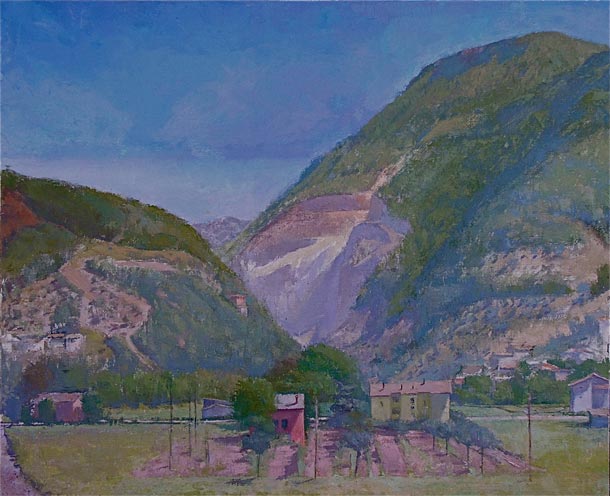 Quarry Near Gubbio, 2013-14, oil on linen, 50 x 60 inches