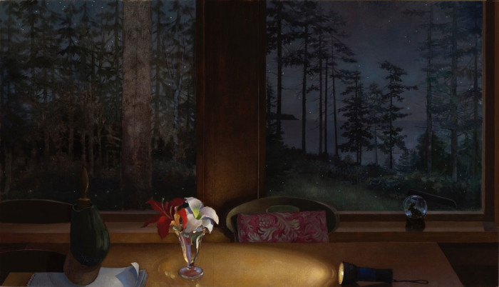 MAINE NIGHT,24X42 inches oil on panels 2005