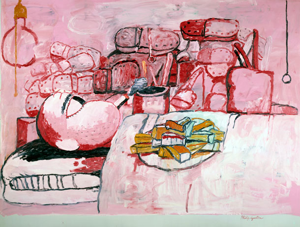 Philip Guston, Painting, Smoking, Eating, 77 x 103 inches, oil on canvas, 1972