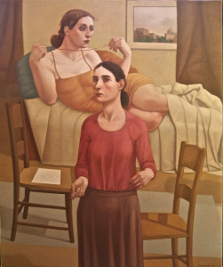  THE RED RIBBON, 2013, 47 1/4 X 39 1/4 IN. OIL