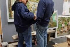Dan Gustin and Stanley Lewis in his studio